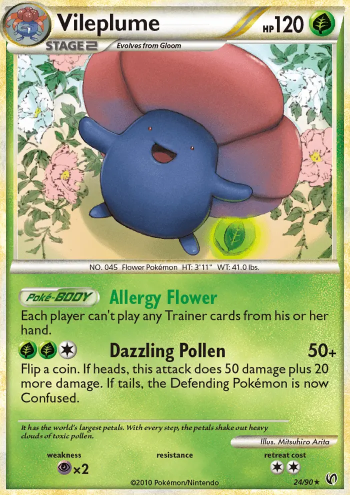 Vileplume Rare rarity Undaunted Pokémon card price — $14.61