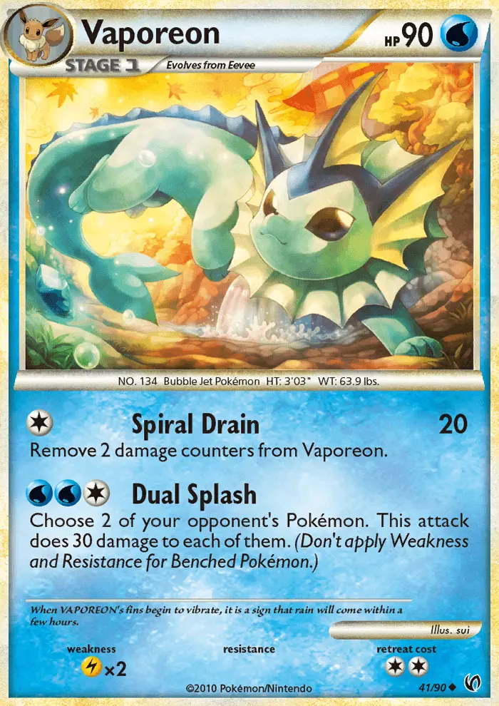 Vaporeon Uncommon rarity Undaunted Pokémon card price — $25.68