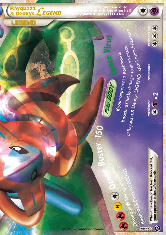 Rayquaza & Deoxys LEGEND Rare rarity Undaunted Pokémon card price — $72.19