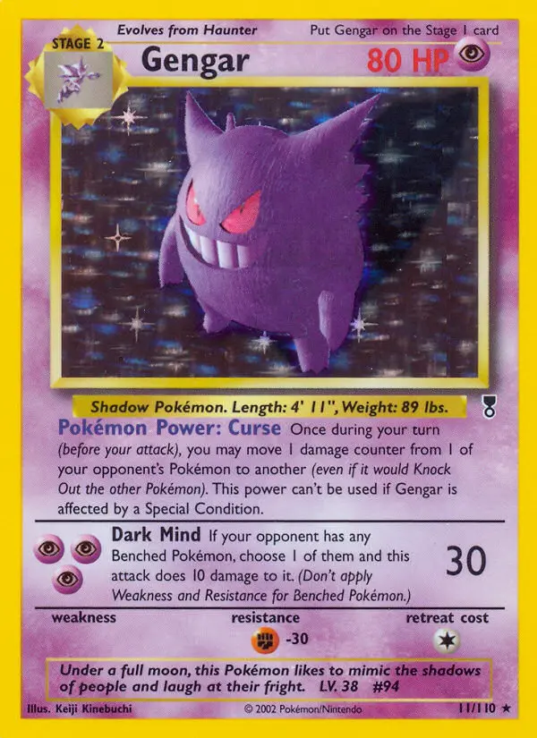 Gengar Rare rarity Legendary Collection Pokémon card price — $1,599.99