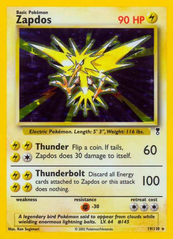 Zapdos Rare rarity Legendary Collection Pokémon card price — $412.99