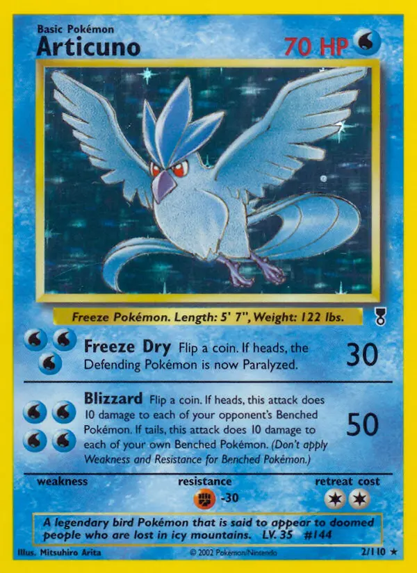 Articuno Rare rarity Legendary Collection Pokémon card price — $749.99