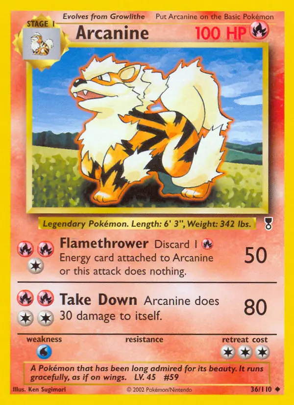 Arcanine Uncommon rarity Legendary Collection Pokémon card price — $201.24
