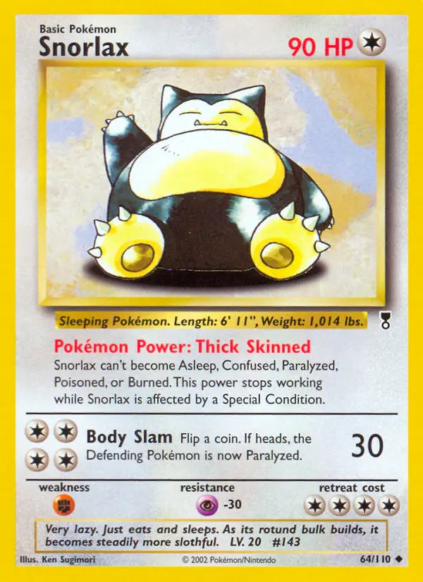 Snorlax Uncommon rarity Legendary Collection Pokémon card price — $650.00