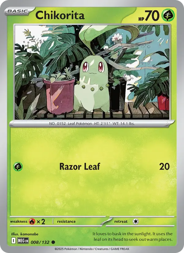 Chikorita Common rarity Mega Evolution Pokémon card price — $0.33
