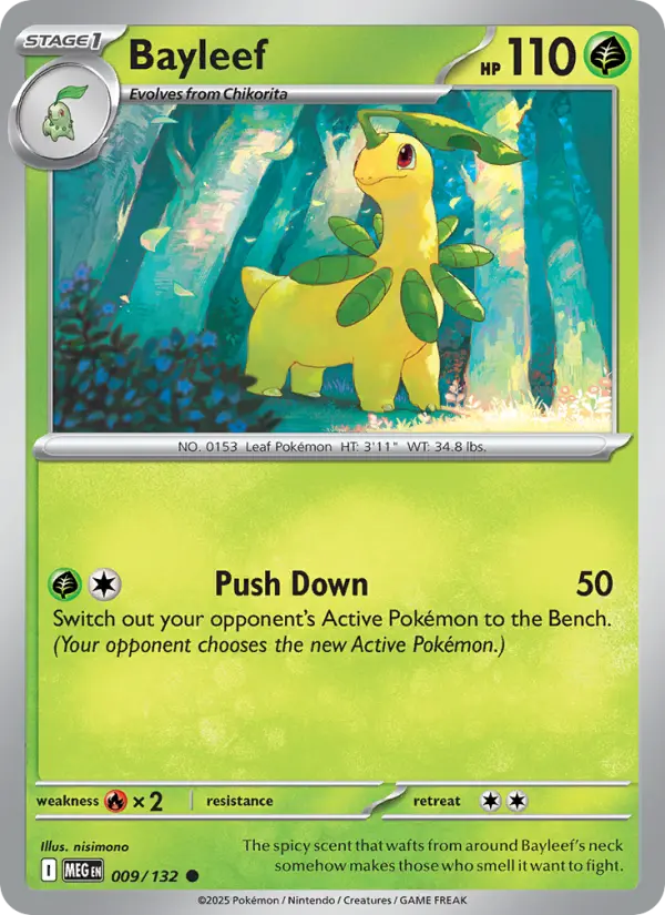 Bayleef Common rarity Mega Evolution Pokémon card price — $0.32