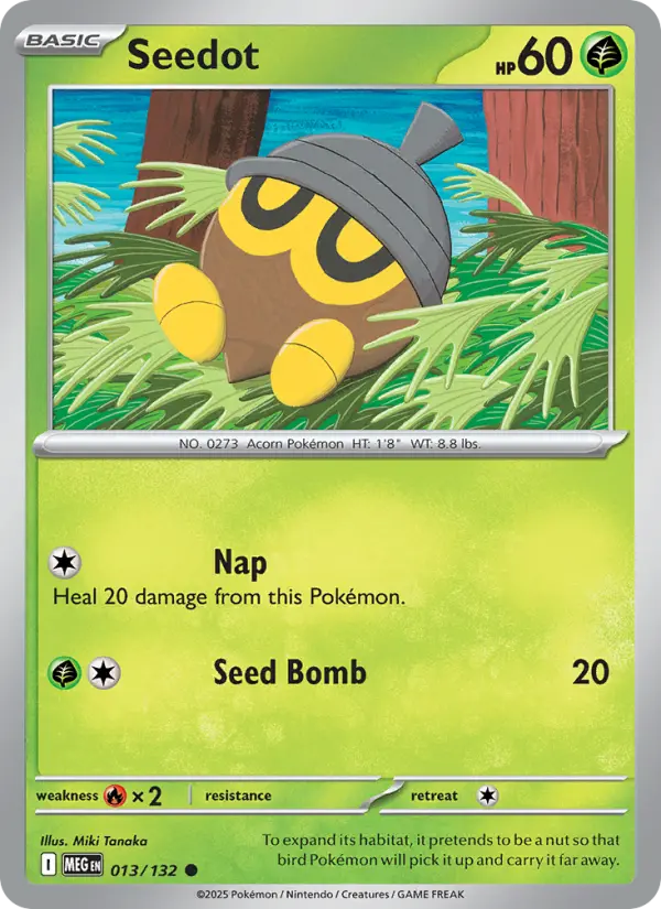 Seedot Common rarity Mega Evolution Pokémon card price — $0.21