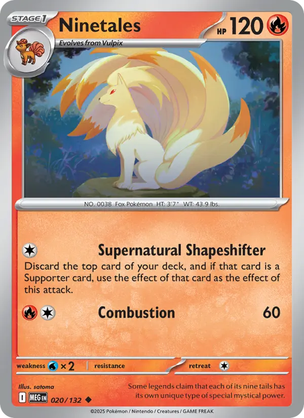 Ninetales Uncommon rarity Mega Evolution Pokémon card price — $0.25