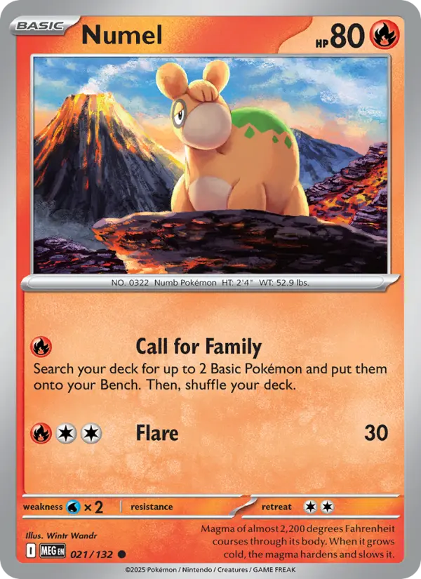 Numel Common rarity Mega Evolution Pokémon card price — $0.20