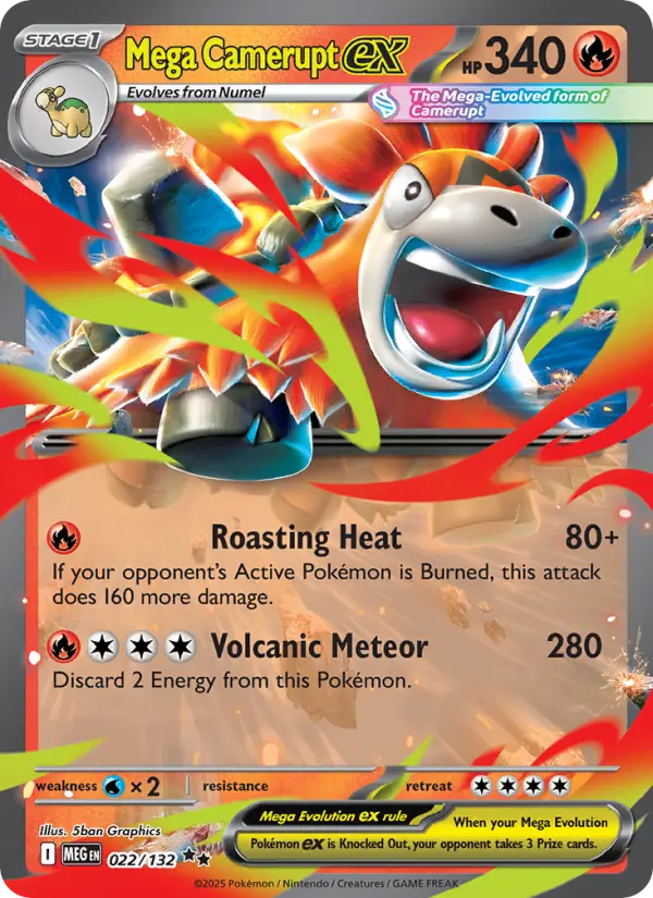 Mega Camerupt ex Ultra Rare rarity Mega Evolution Pokémon card price — $0.60