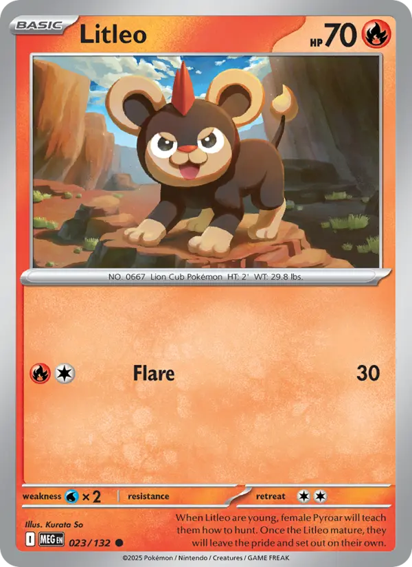 Litleo Common rarity Mega Evolution Pokémon card price — $0.13