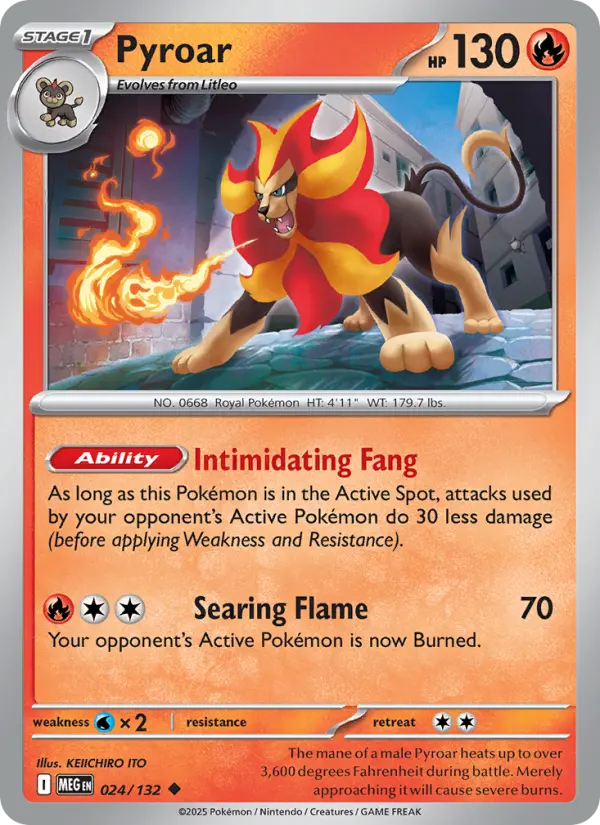 Pyroar Uncommon rarity Mega Evolution Pokémon card price — $0.24