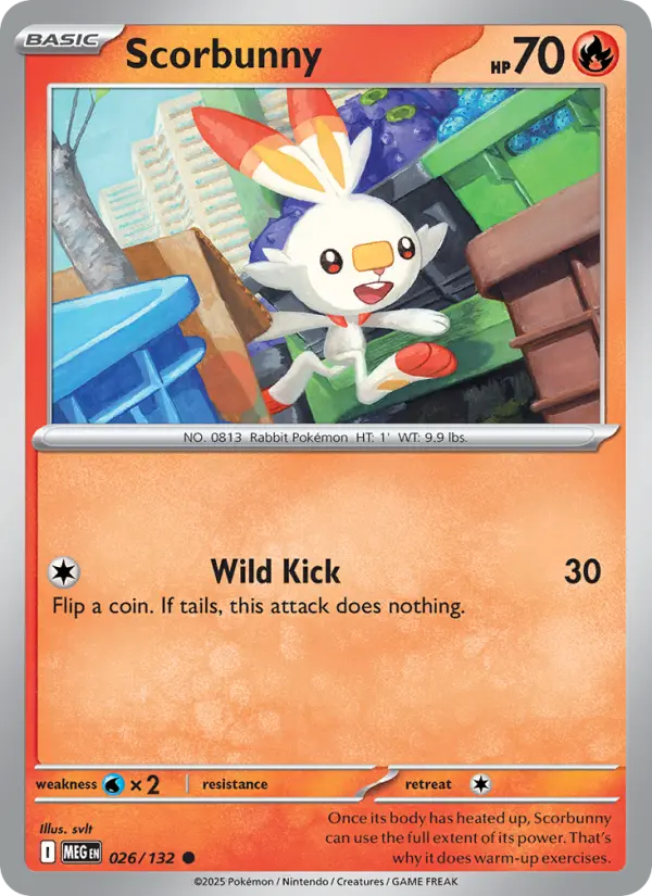 Scorbunny Common rarity Mega Evolution Pokémon card price — $0.25