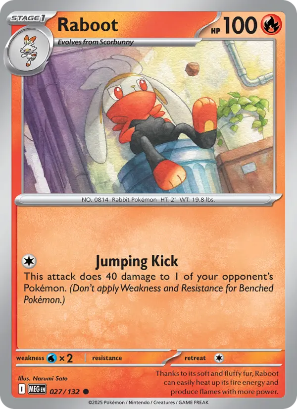 Raboot Common rarity Mega Evolution Pokémon card price — $0.22