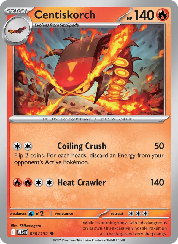 Centiskorch Uncommon rarity Mega Evolution Pokémon card price — $0.20
