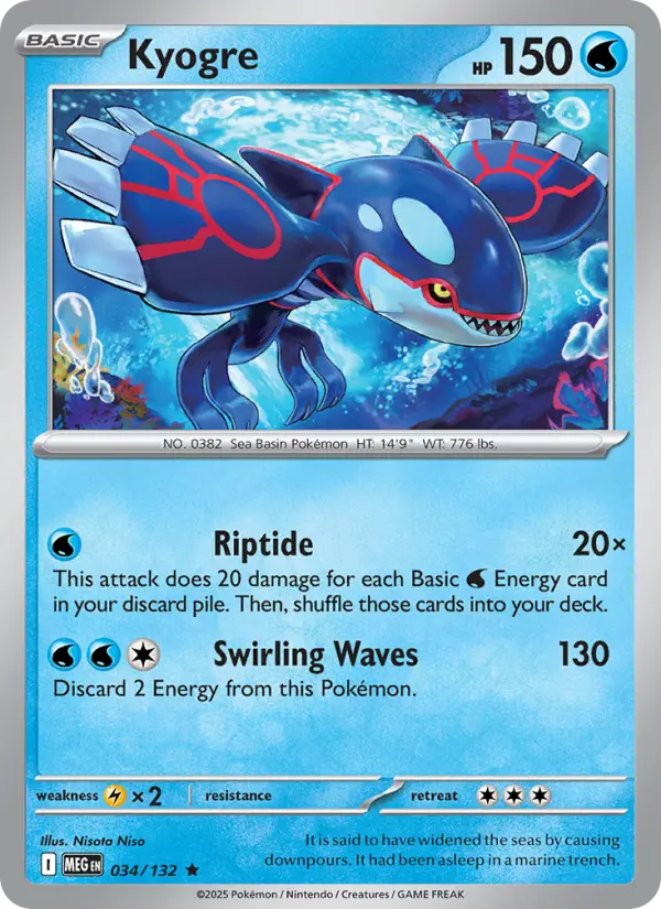 Kyogre Rare rarity Mega Evolution Pokémon card price — $0.24