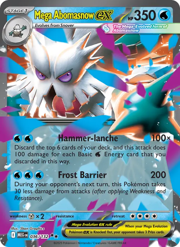 Mega Abomasnow ex Ultra Rare rarity Mega Evolution Pokémon card price — $0.64