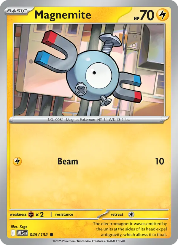 Magnemite Common rarity Mega Evolution Pokémon card price — $0.22