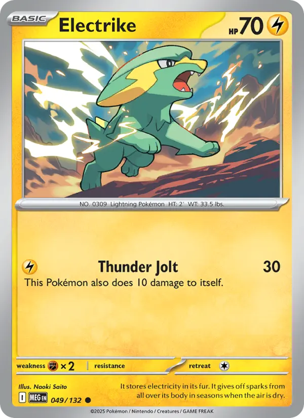 Electrike Common rarity Mega Evolution Pokémon card price — $0.30