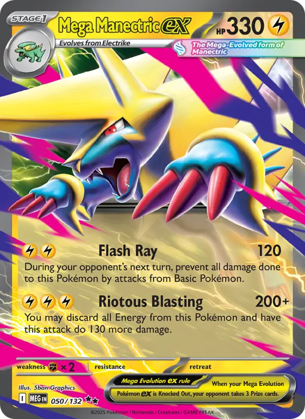 Mega Manectric ex Ultra Rare rarity Mega Evolution Pokémon card price — $0.58
