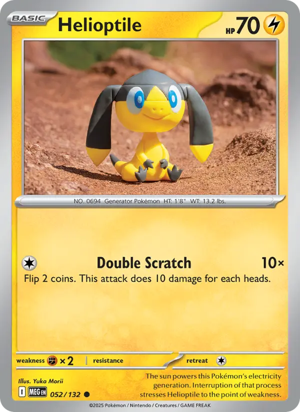 Helioptile Common rarity Mega Evolution Pokémon card price — $0.26