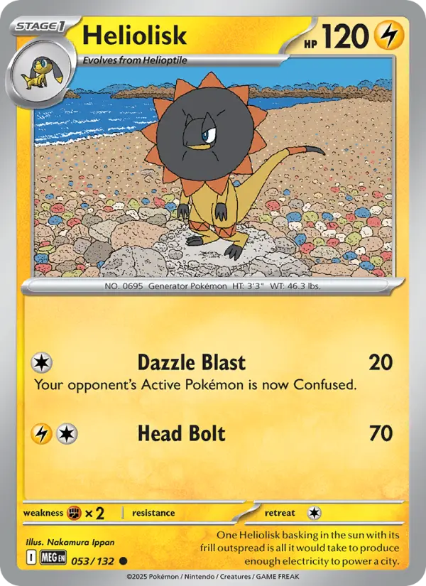 Heliolisk Common rarity Mega Evolution Pokémon card price — $0.16