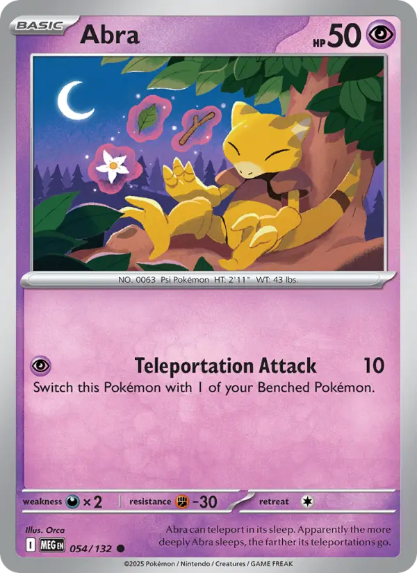 Abra Common rarity Mega Evolution Pokémon card price — $0.30