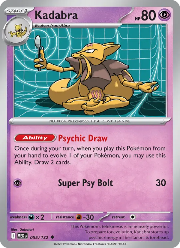 Kadabra Uncommon rarity Mega Evolution Pokémon card price — $0.33