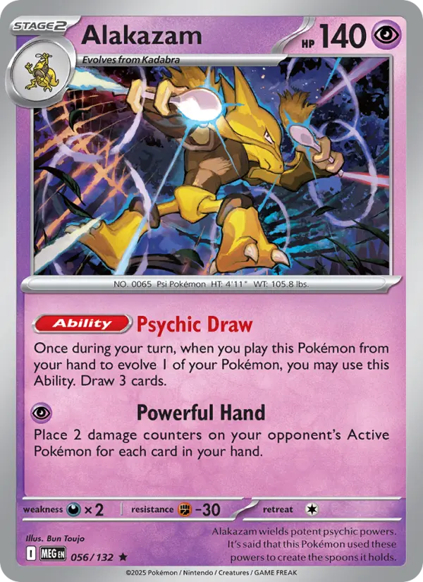 Alakazam Rare rarity Mega Evolution Pokémon card price — $0.29