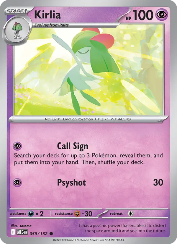 Kirlia Common rarity Mega Evolution Pokémon card price — $0.28