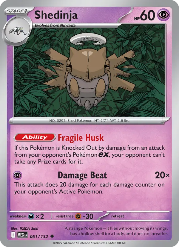 Shedinja Uncommon rarity Mega Evolution Pokémon card price — $0.18