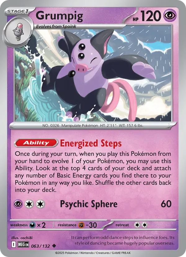 Grumpig Uncommon rarity Mega Evolution Pokémon card price — $0.19