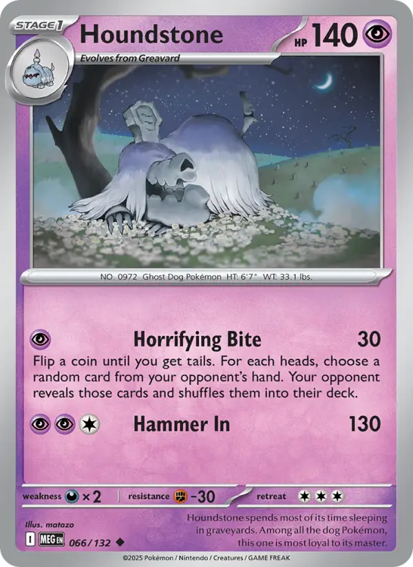 Houndstone Uncommon rarity Mega Evolution Pokémon card price — $0.22