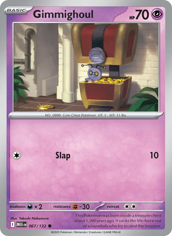 Gimmighoul Common rarity Mega Evolution Pokémon card price — $0.21