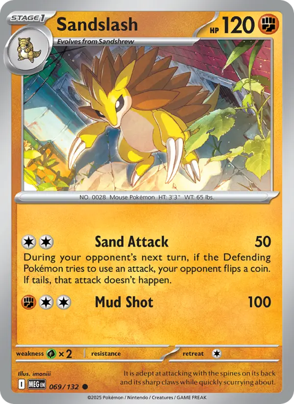 Sandslash Common rarity Mega Evolution Pokémon card price — $0.24