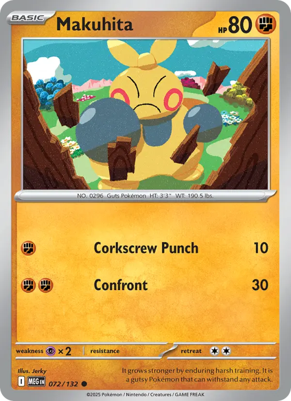 Makuhita Common rarity Mega Evolution Pokémon card price — $0.21