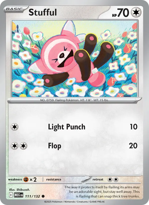 Stufful Common rarity Mega Evolution Pokémon card price — $0.19