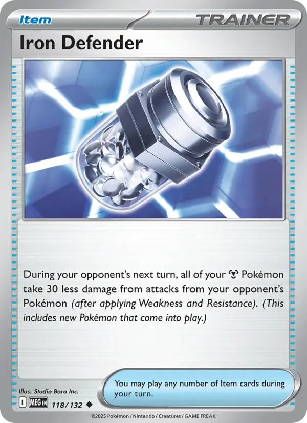Iron Defender Uncommon rarity Mega Evolution Pokémon card price — $0.20