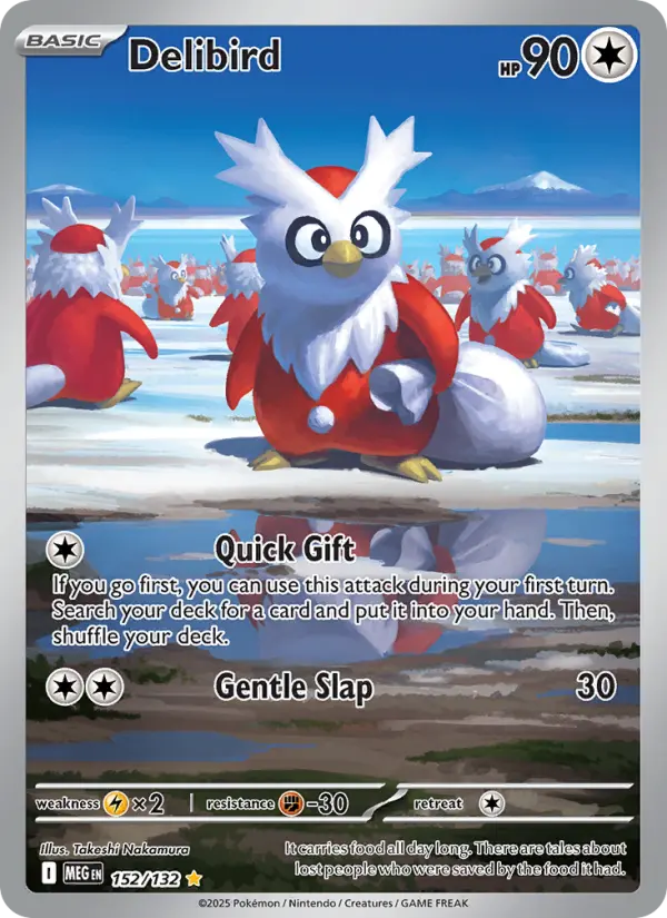 Delibird Secret Rare rarity Mega Evolution Pokémon card price — $2.55