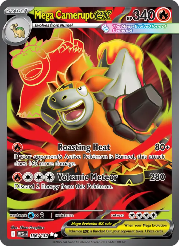 Mega Camerupt ex Secret Rare rarity Mega Evolution Pokémon card price — $1.47