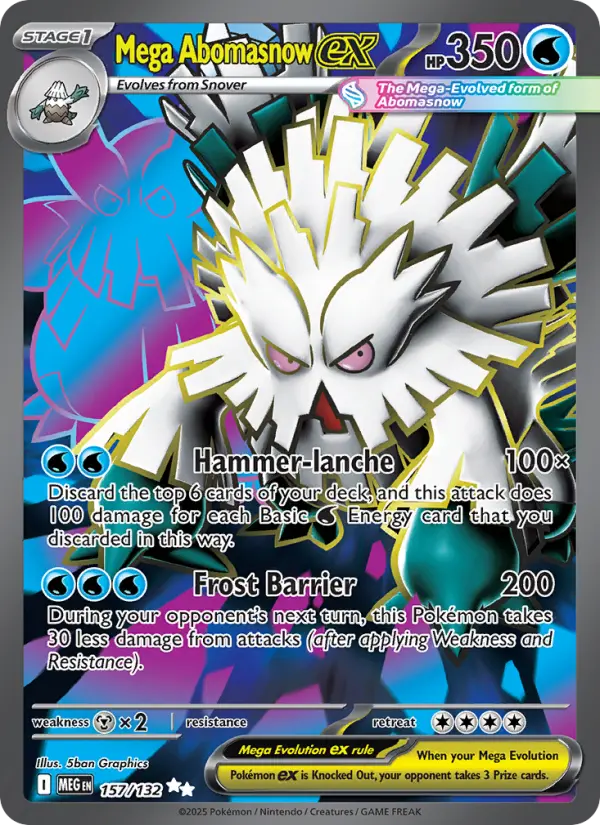 Mega Abomasnow ex Secret Rare rarity Mega Evolution Pokémon card price — $1.53