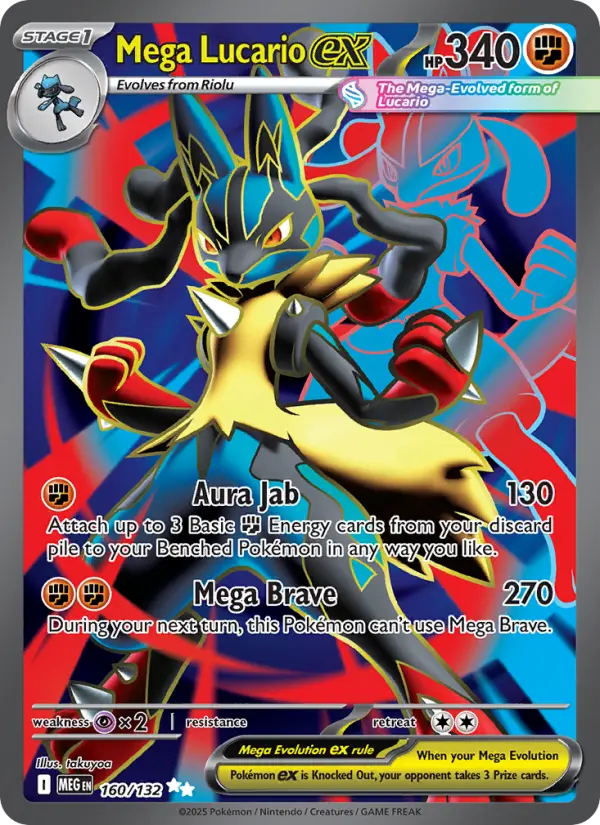 Mega Lucario ex Secret Rare rarity Mega Evolution Pokémon card price — $12.17