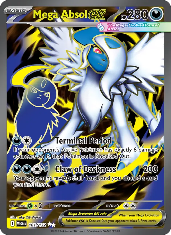 Mega Absol ex Secret Rare rarity Mega Evolution Pokémon card price — $4.94