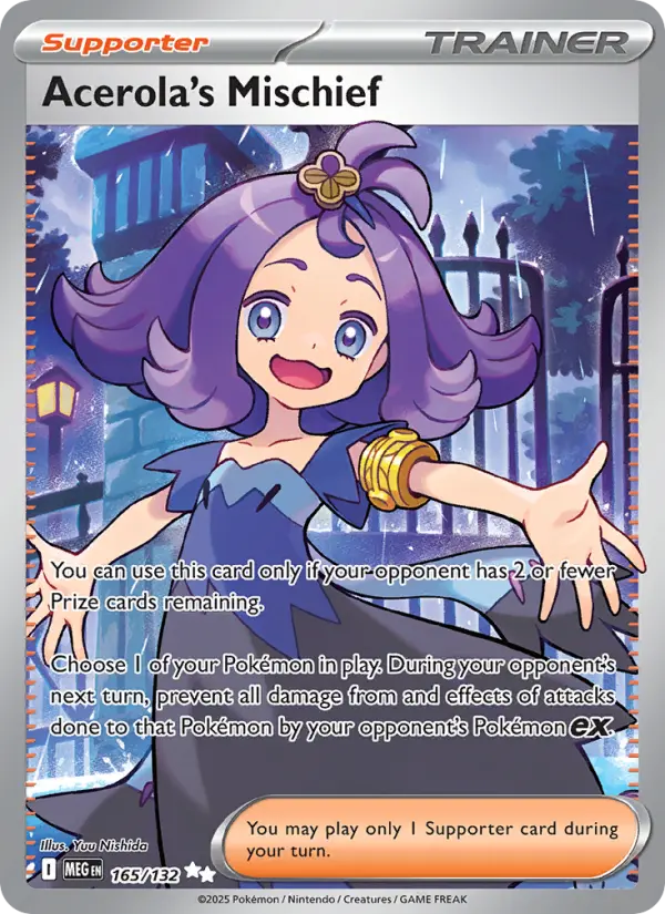 Acerola's Mischief Secret Rare rarity Mega Evolution Pokémon card price — $1.69