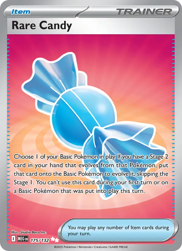 Rare Candy Secret Rare rarity Mega Evolution Pokémon card price — $3.29