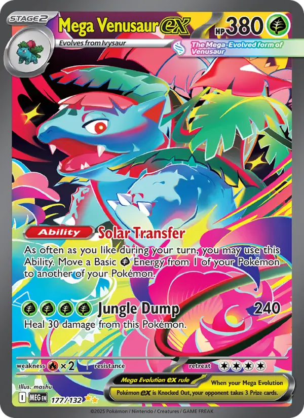 Mega Venusaur ex Secret Rare rarity Mega Evolution Pokémon card price — $154.72