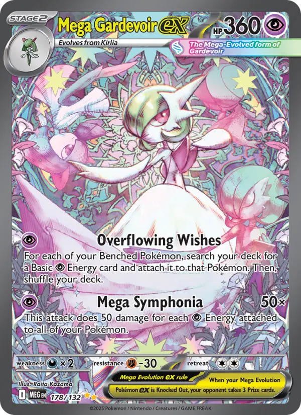 Mega Gardevoir ex Secret Rare rarity Mega Evolution Pokémon card price — $196.57