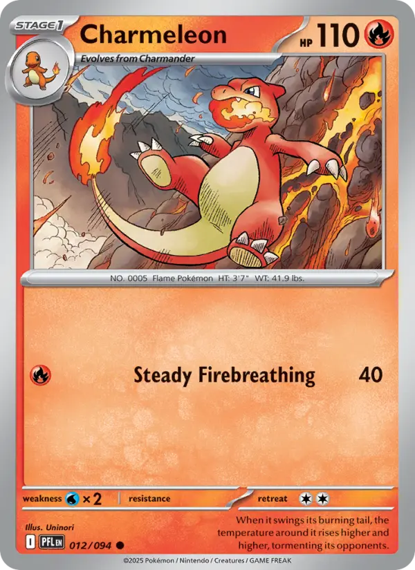 Charmeleon Common rarity Phantasmal Flames Pokémon card price — $0.27