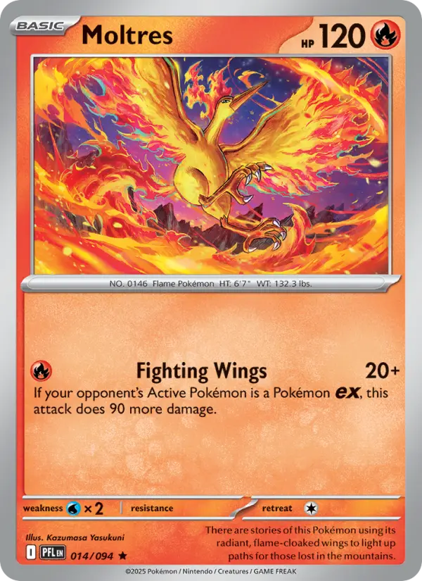 Moltres Rare rarity Phantasmal Flames Pokémon card price — $13.09