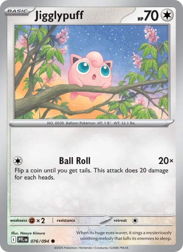 Jigglypuff Common rarity Phantasmal Flames Pokémon card price — $0.26